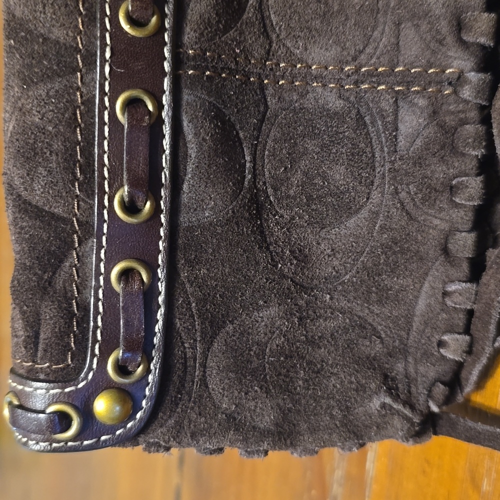 COACH Dark Brown Fringe Wristlet!Beautiful!!! - Picture 12 of 14